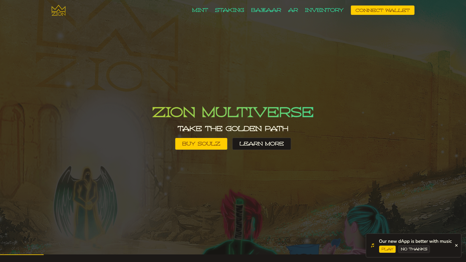 Image of the zion website